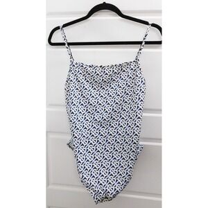 BURBERRY One Piece Womens Size M Monogram Blue White Bathing Suit Swimwear